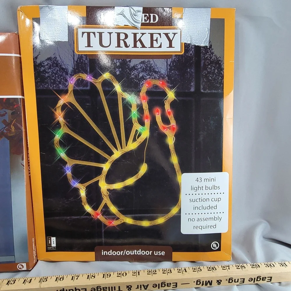 Halloween Disney Lighted Window Vampire Mickey Thanksgiving Turkey Welcome Fall